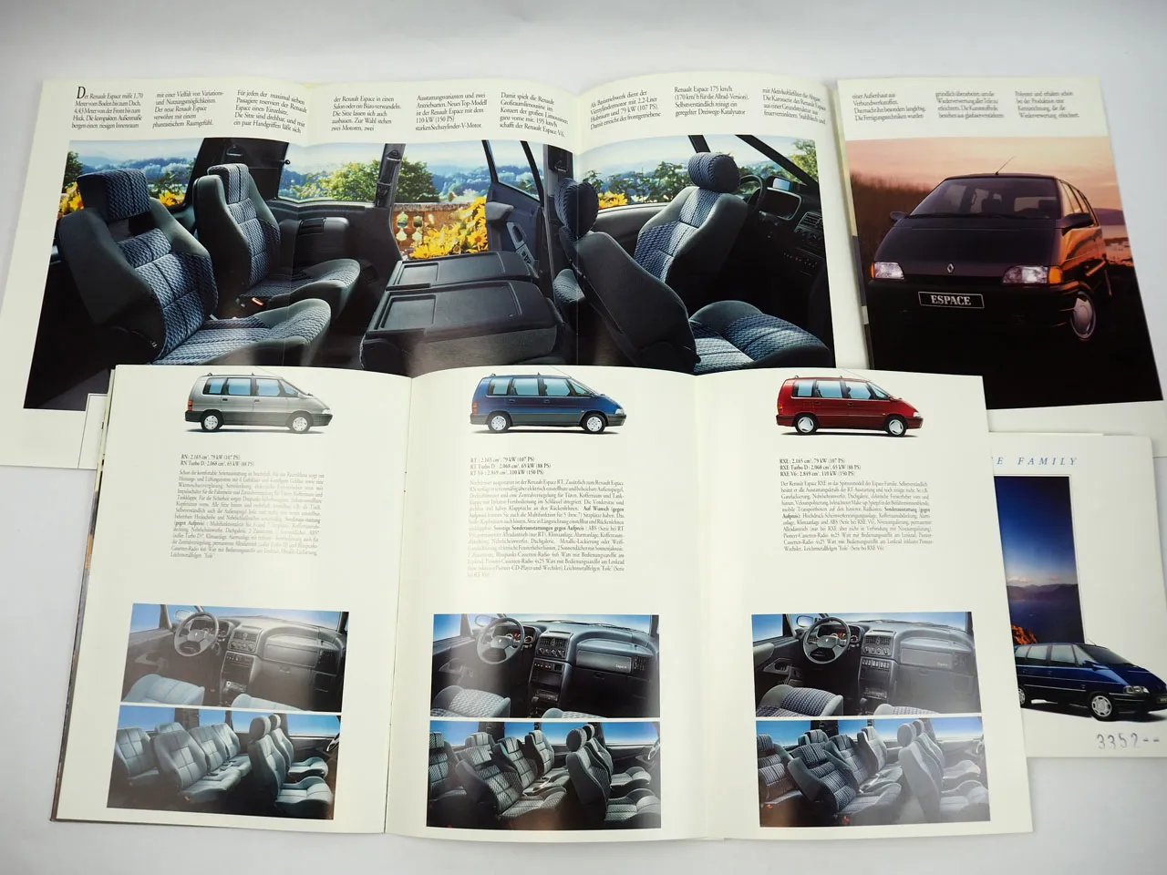 Renault Espace 5x Prospekt Preisliste 1990/94