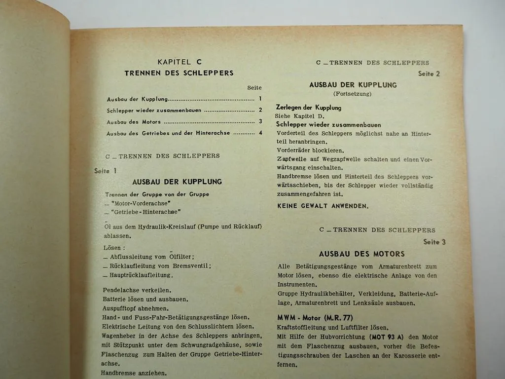 Renault Master R77 R78 Schlepper Reparaturhandbuch Werkstatthandbuch 1964