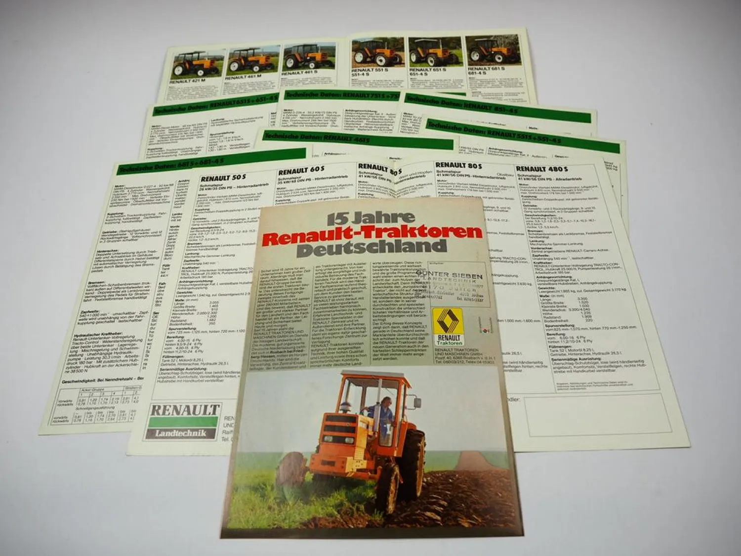 Renault R 50 S - R 1451-4 Traktor 9 Prospekte Programm ca. 1981