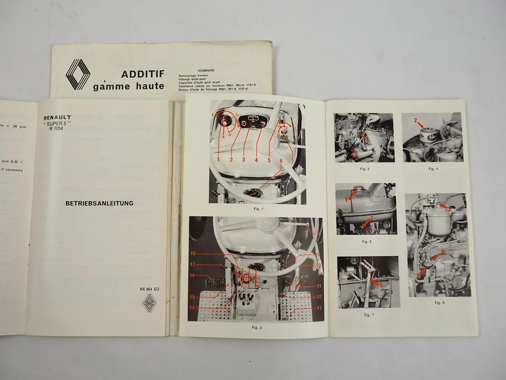 Renault Super 5 R7054 Betriebsanleitung Utilisation Entretien Operation Guide