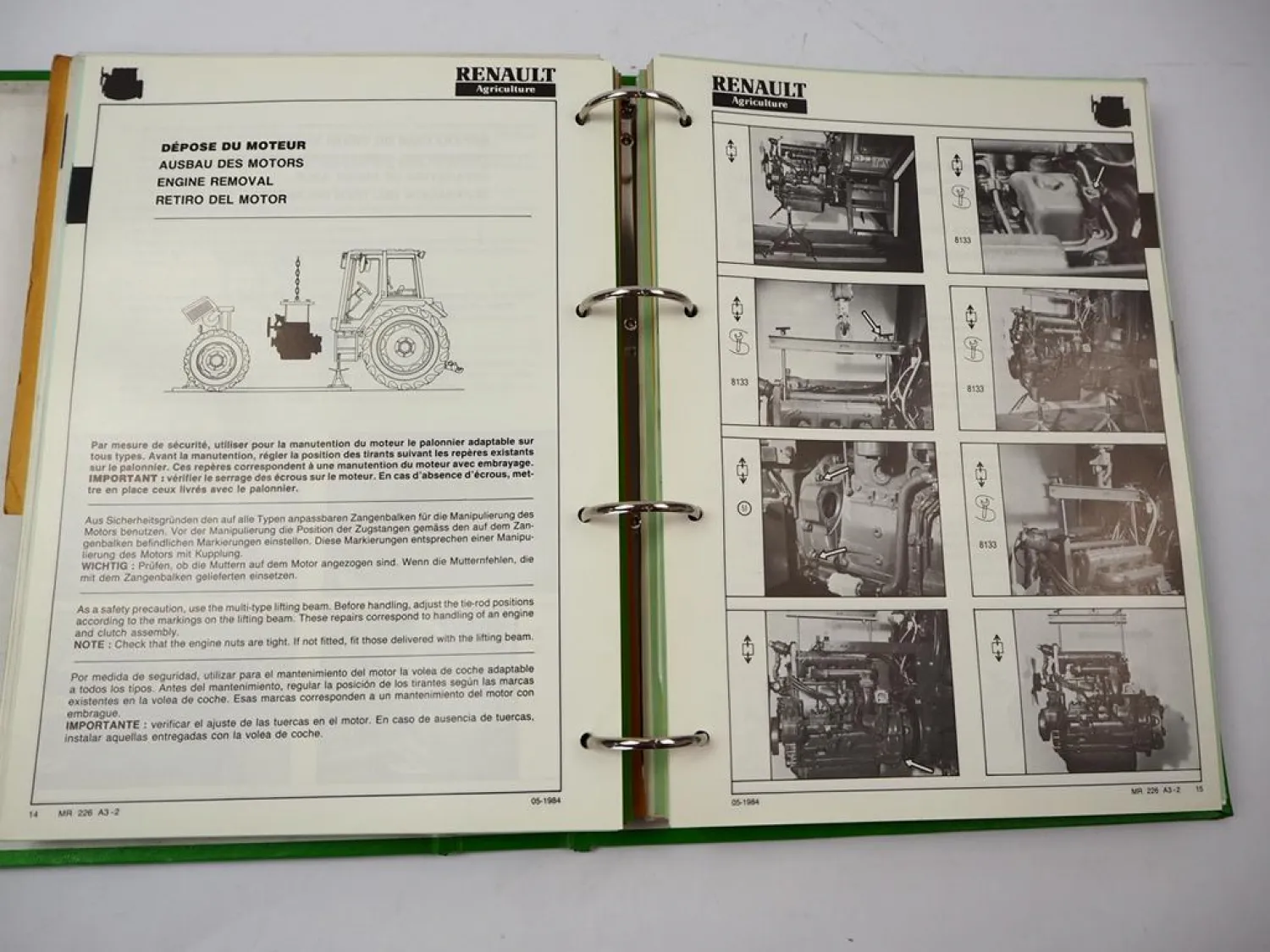 Renault Traktor Deutz & MWM Motor Werkstatthandbuch Reparaturanleitung MR226