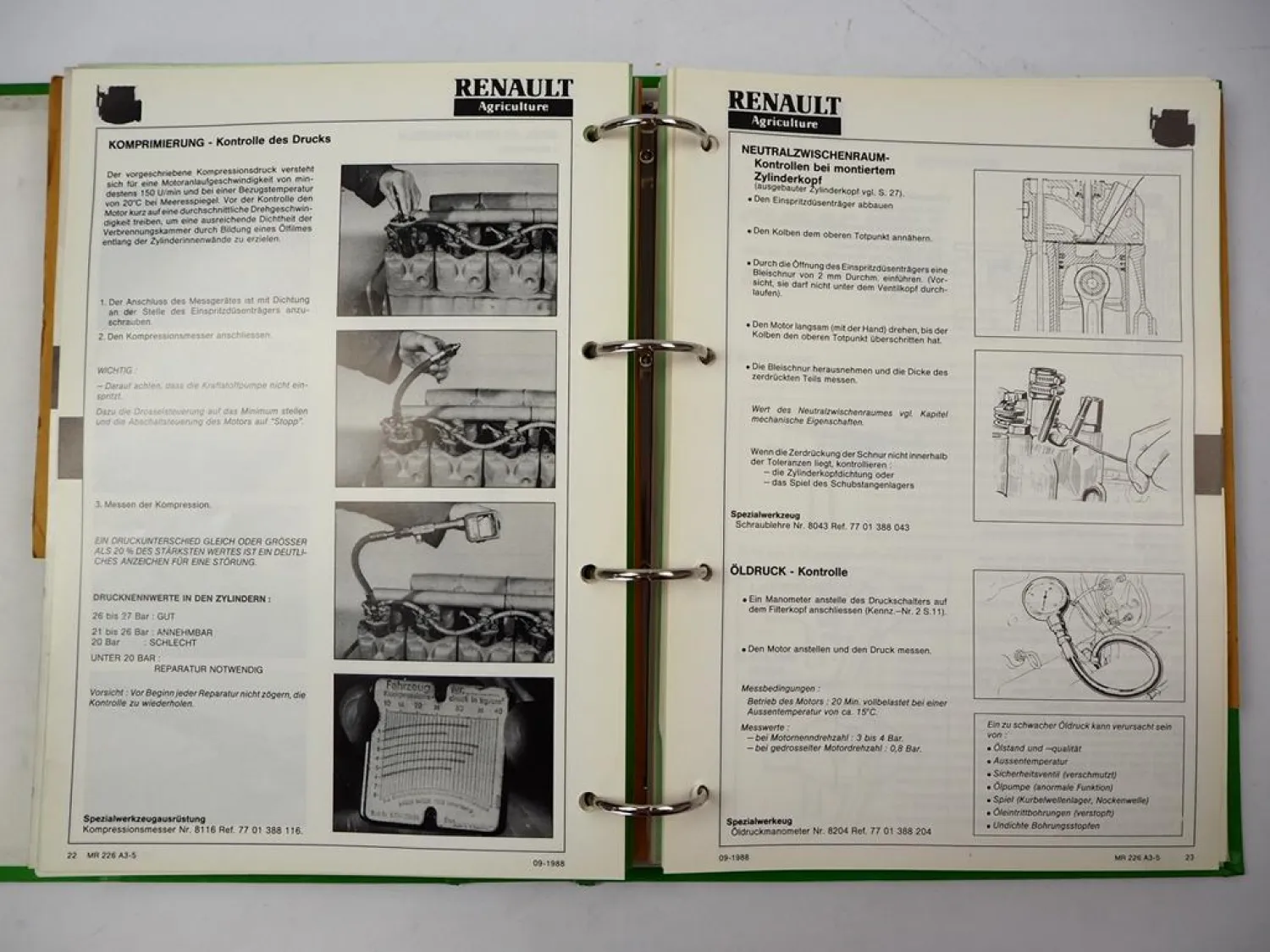 Renault Traktor Deutz & MWM Motor Werkstatthandbuch Reparaturanleitung MR226
