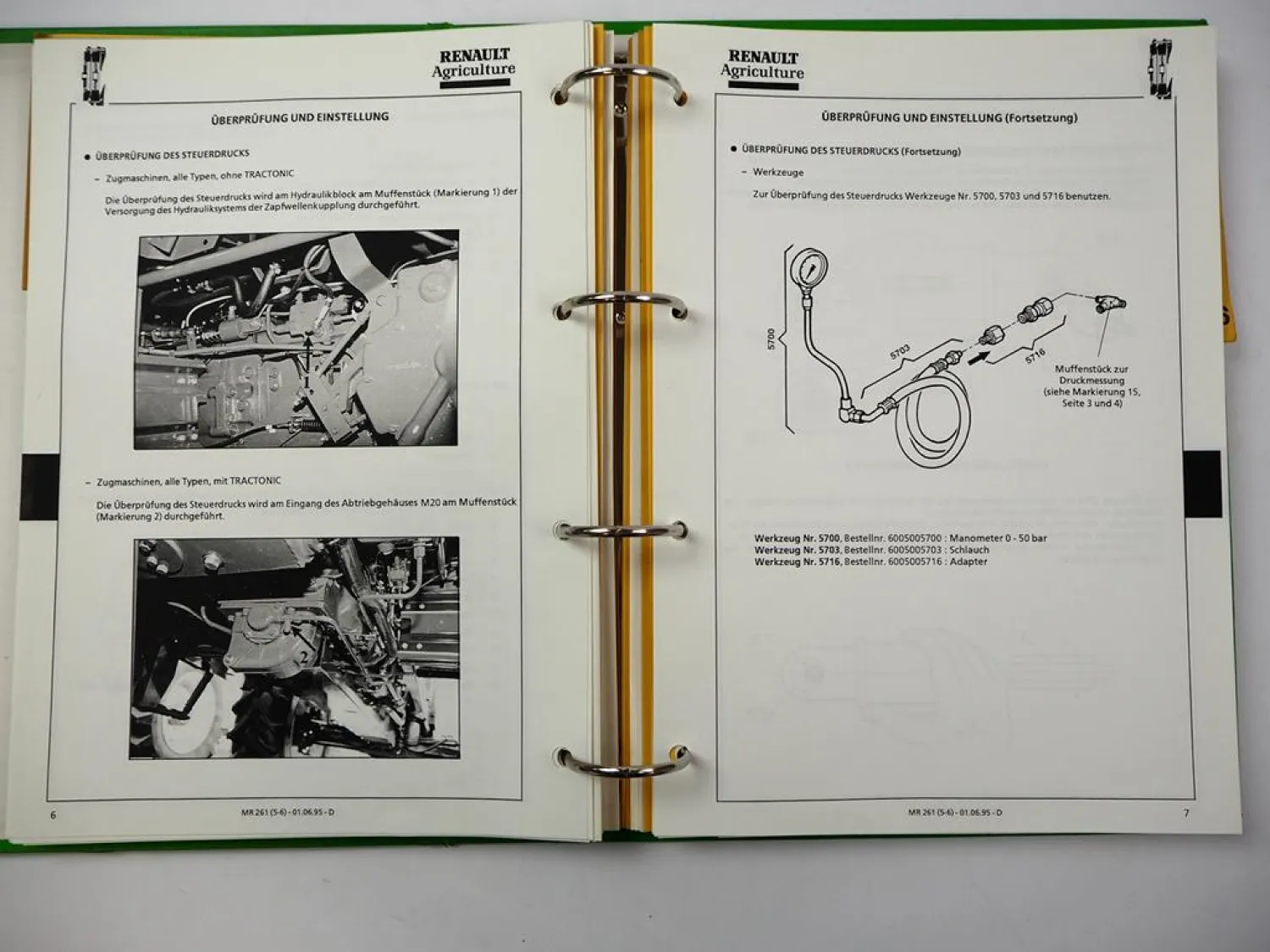 Renault Traktor Werkstatthandbuch Kenndaten Einstellmaße Reparaturanleitung