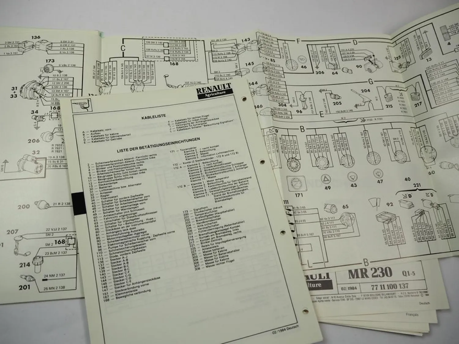 Renault TS Traktoren Schaltpläne Verkabelung Elektrik Werkstatthandbuch 1985
