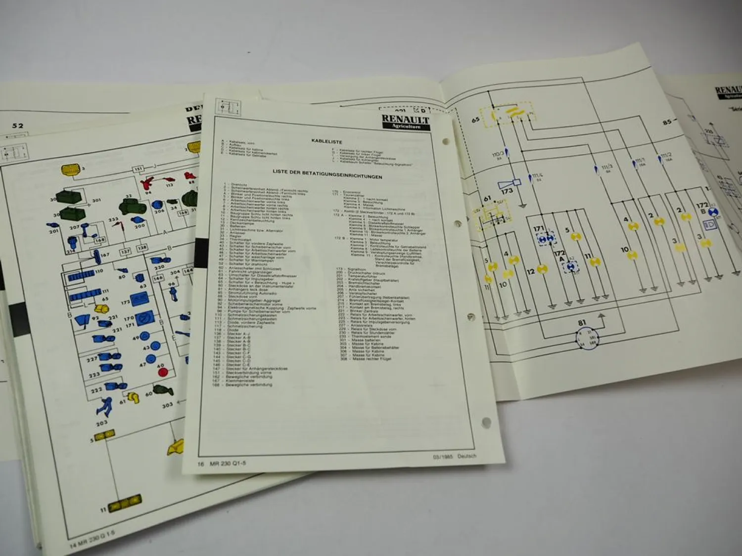 Renault TS Traktoren Schaltpläne Verkabelung Elektrik Werkstatthandbuch 1985