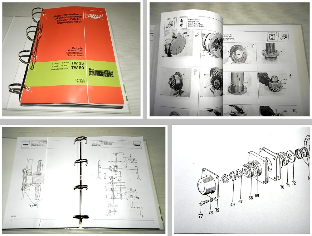 Reparatur Getriebe TW35 TW50 Deutz 3006 - 6206 2807 - 6507 Werkstatthandbuch