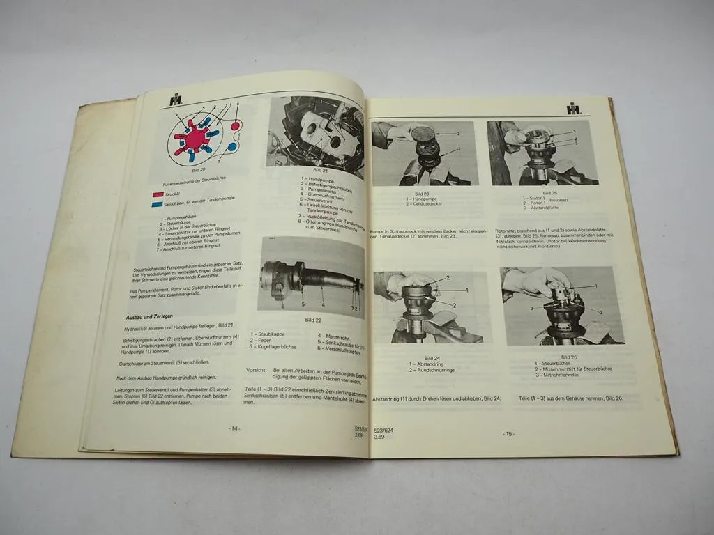 Reparatur IHC 523 624 Hydrostatische Lenkung Werkstatthandbuch Repartur 1969