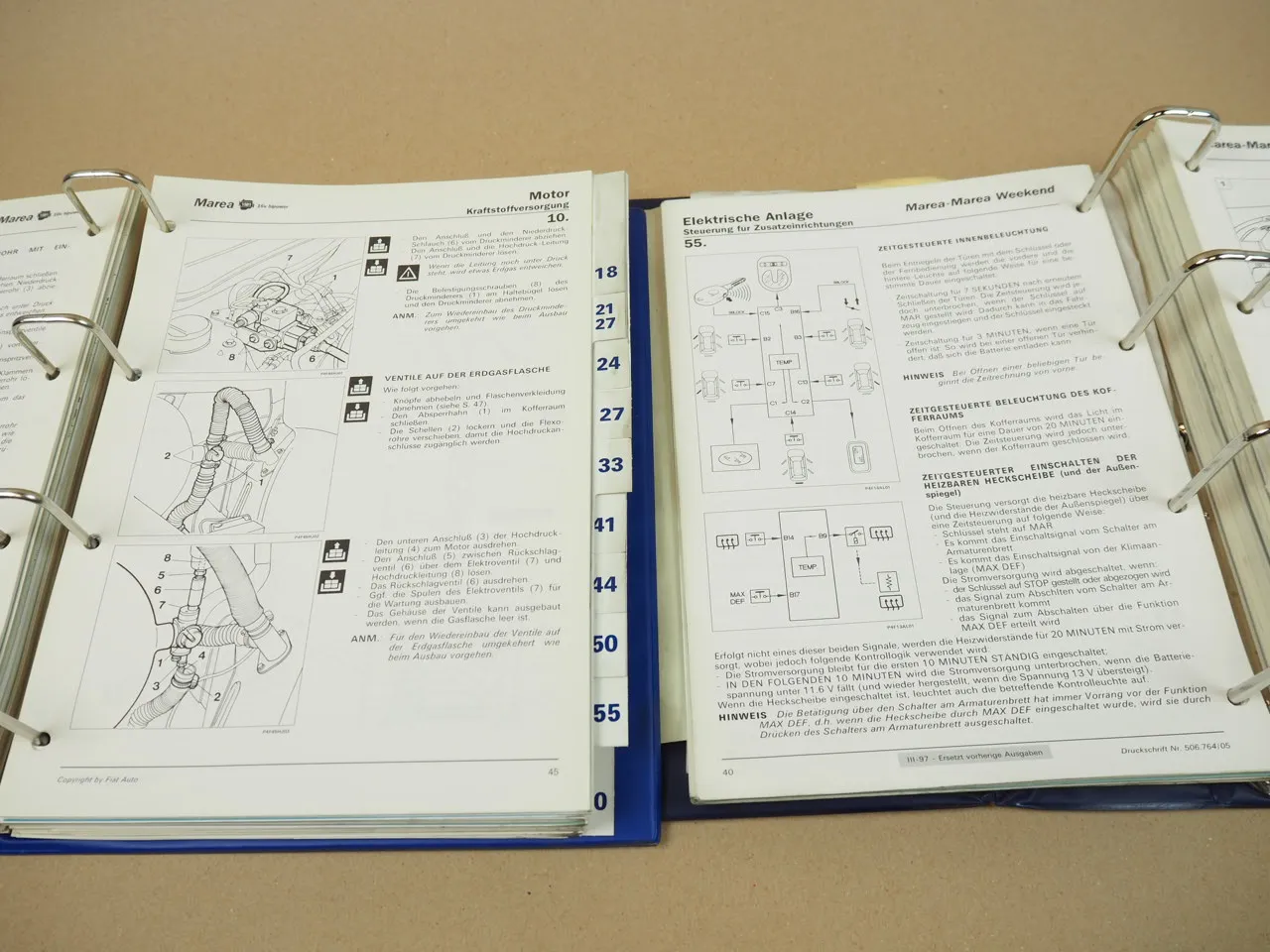 Reparaturanleitung Fiat Marea + Weekend 1996 - 1999 Werkstatthandbuch