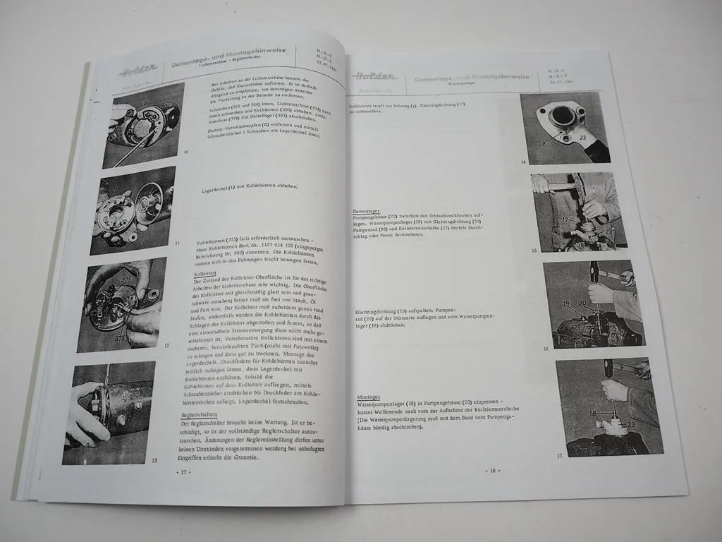 Reparaturanleitung Holder HD2 HD3 Motor Werkstatthandbuch 1968