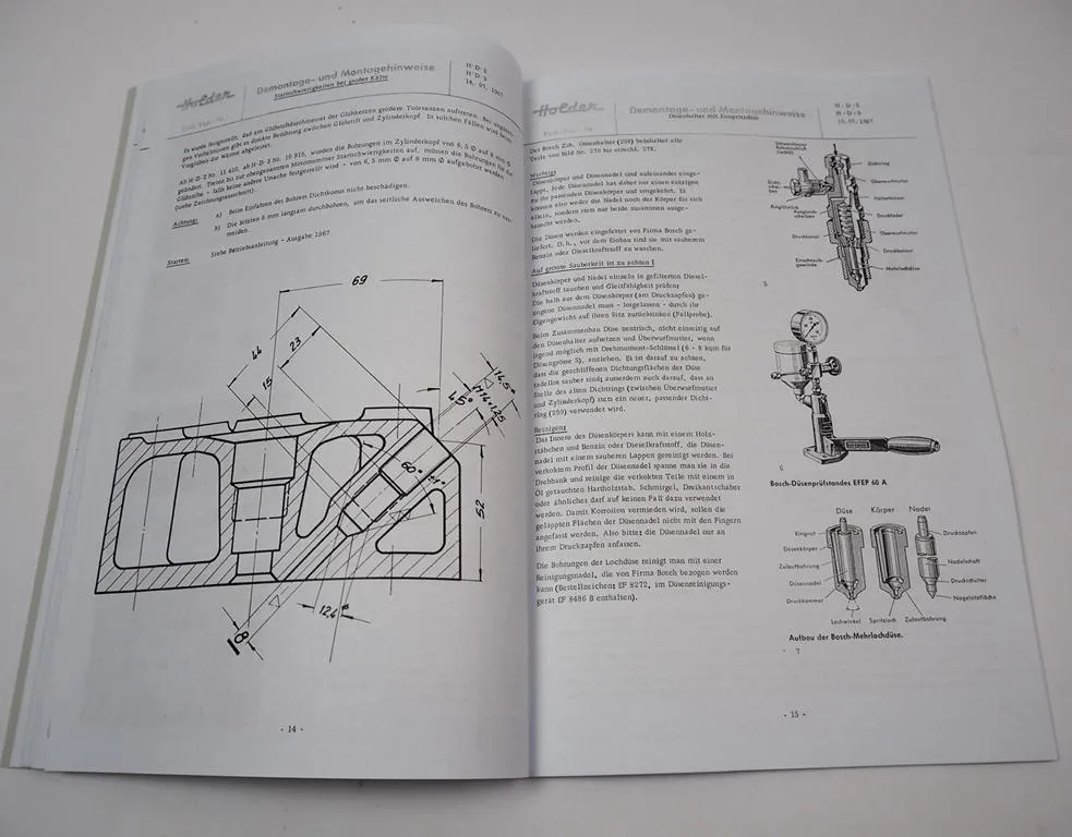 Reparaturanleitung Holder HD2 HD3 Motor Werkstatthandbuch 1968