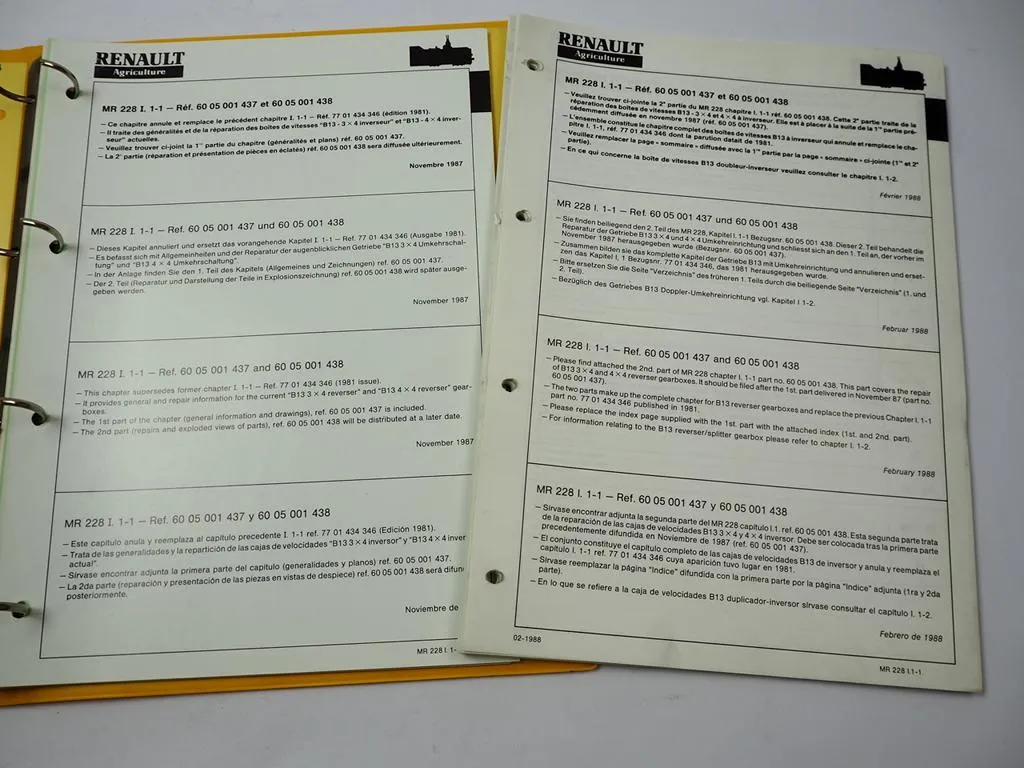 Reparaturanleitung Renault RS TS TX Werkstatthandbuch Getriebe B13 3x4 4x4