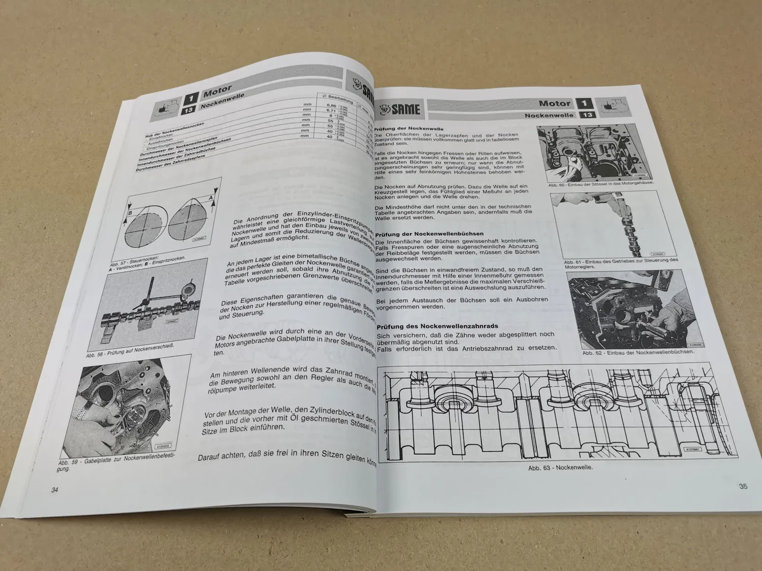 Reparaturanleitung Same Aster 60 70 Werkstatthandbuch
