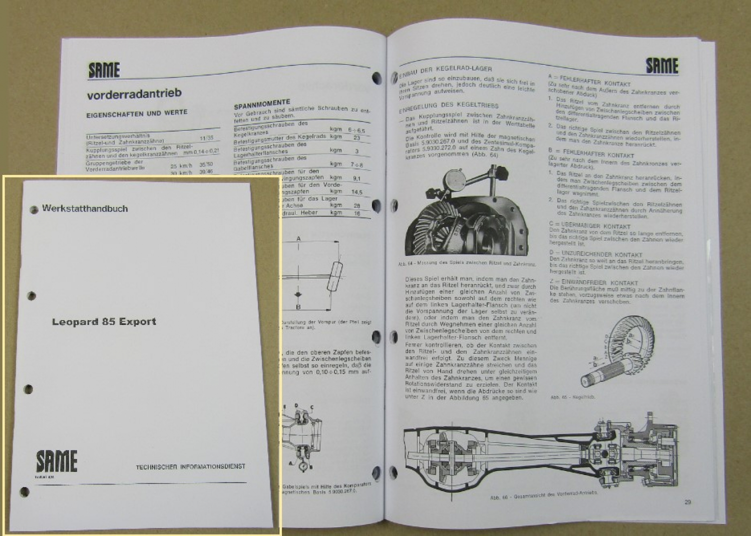 Reparaturanleitung Same Leopard 85 Export Werkstatthandbuch 1979 ...