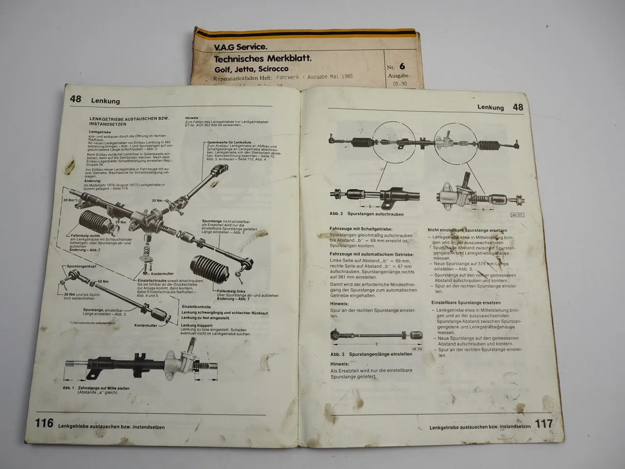 Reparaturanleitung VW Golf 1 Cabrio Scirocco Fahrwerk Bremse Reparaturleitfaden