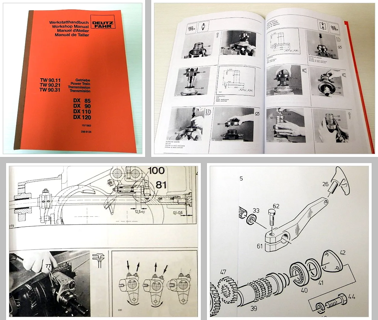 Reparaturhandbuch Deutz DX 85 90 120 Werkstatthandbuch Getriebe TW90 1982