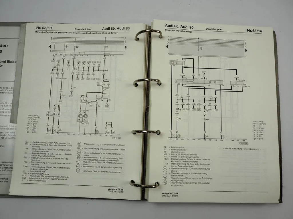 Reparaturleitfaden Audi 80 90 Cabriolet Coupe 1994 -2000 Stromlaufpläne Elektrik