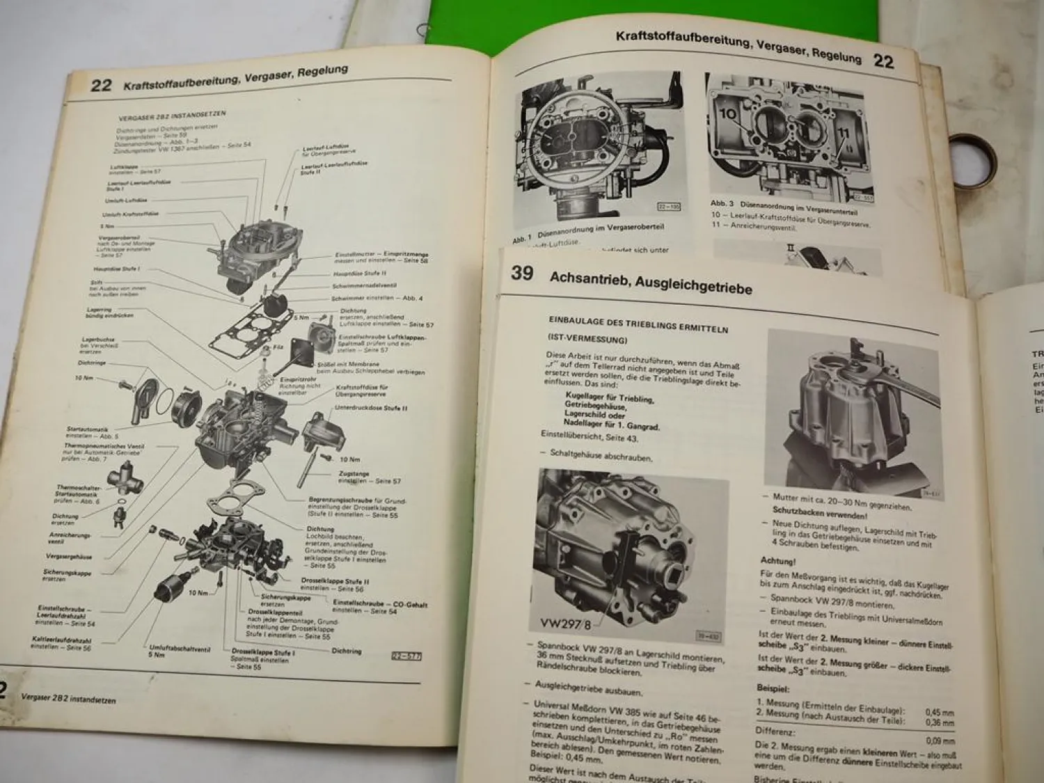 Reparaturleitfaden Audi 80 B2 1.3 1.6 L Vergasermotor Schaltgetriebe 014/I Werkstatthandbuch