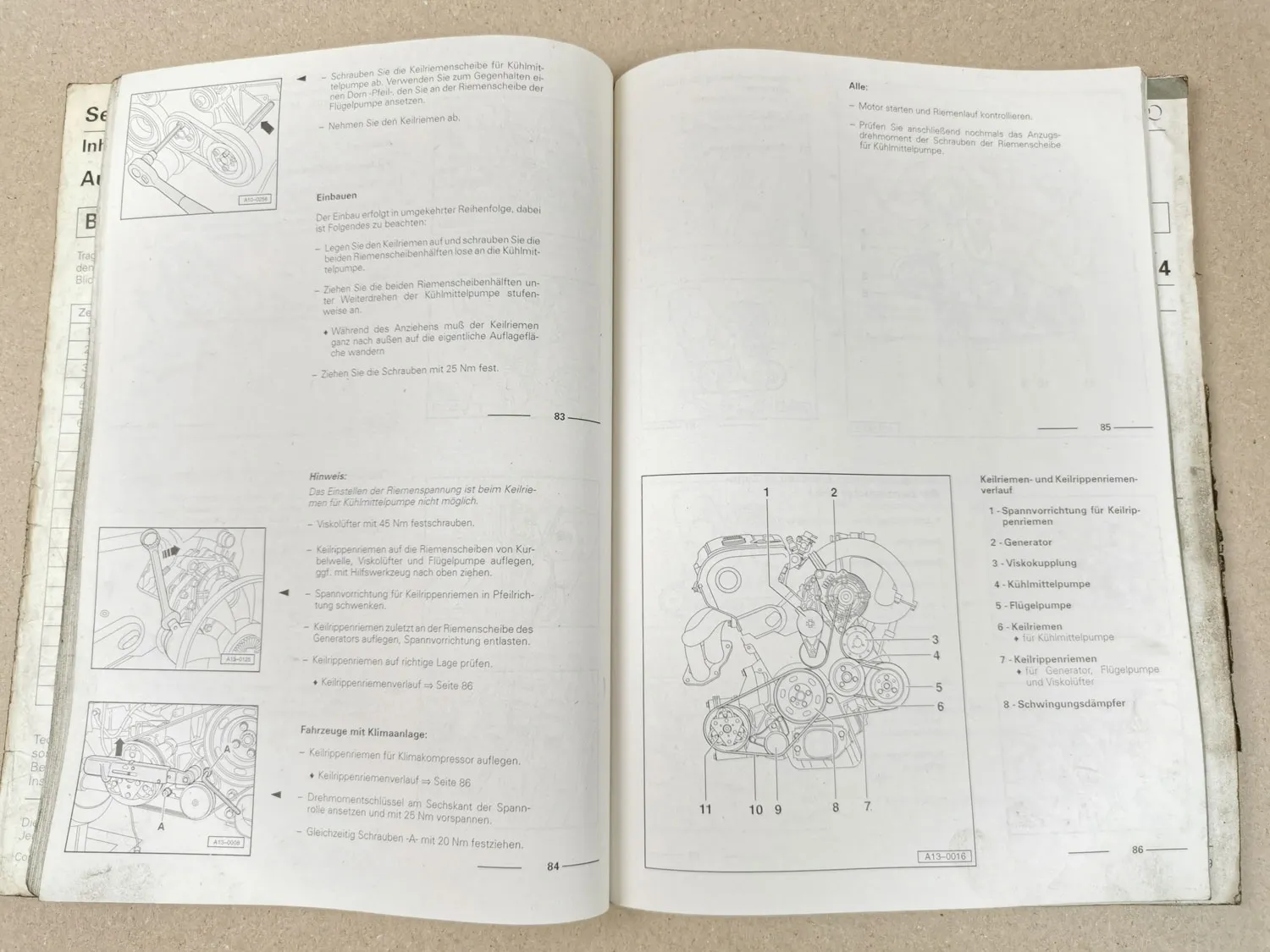 Reparaturleitfaden Audi A4 B5 Instandhaltung Werkstatthandbuch ADP ADR AEB AJL