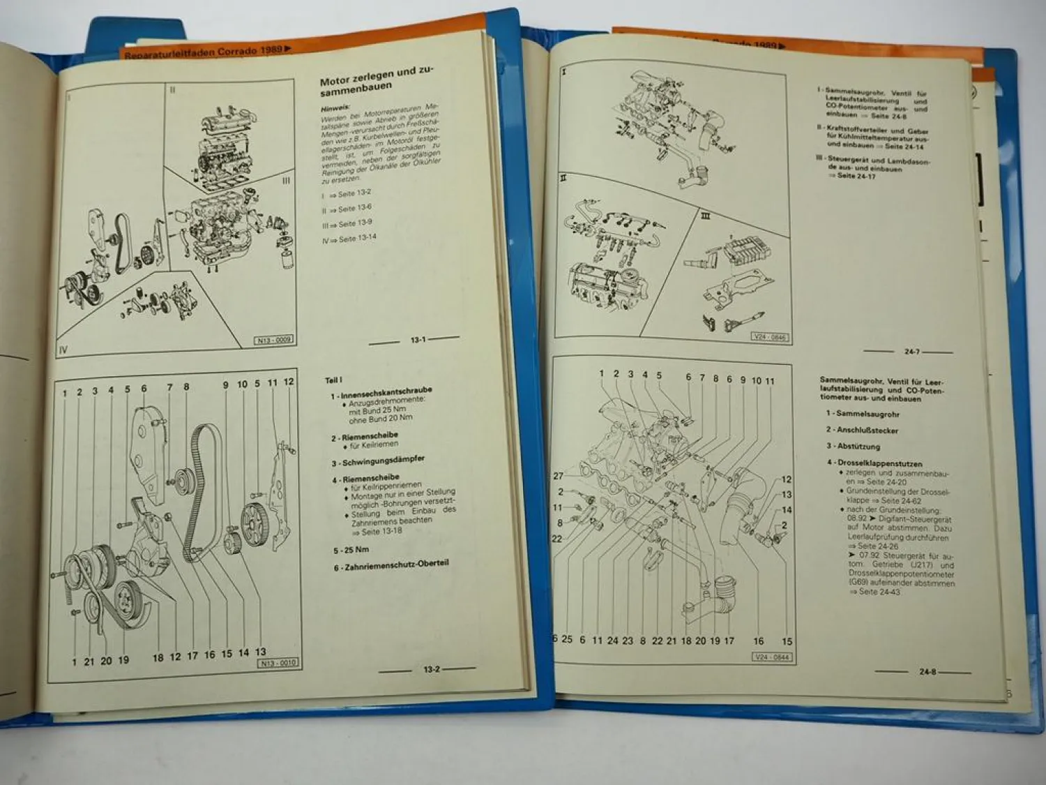Reparaturleitfaden VW Corrado G60 1,8l Werkstatthandbuch Motor PG G-Lader