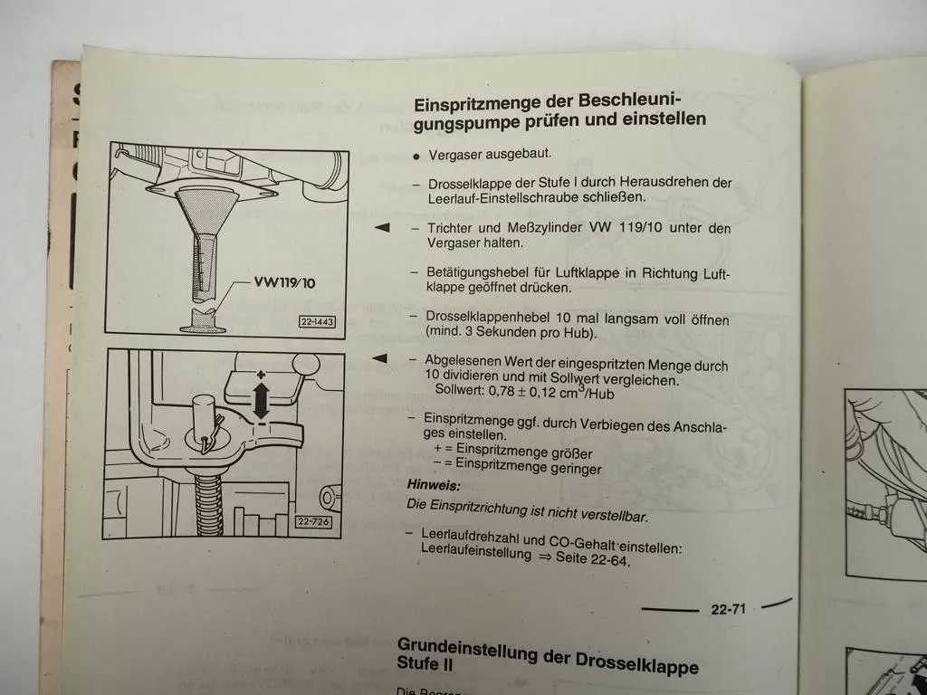 Reparaturleitfaden VW Golf 1 Scirocco Vergaser 34 PICT Keihin Reparaturanleitung