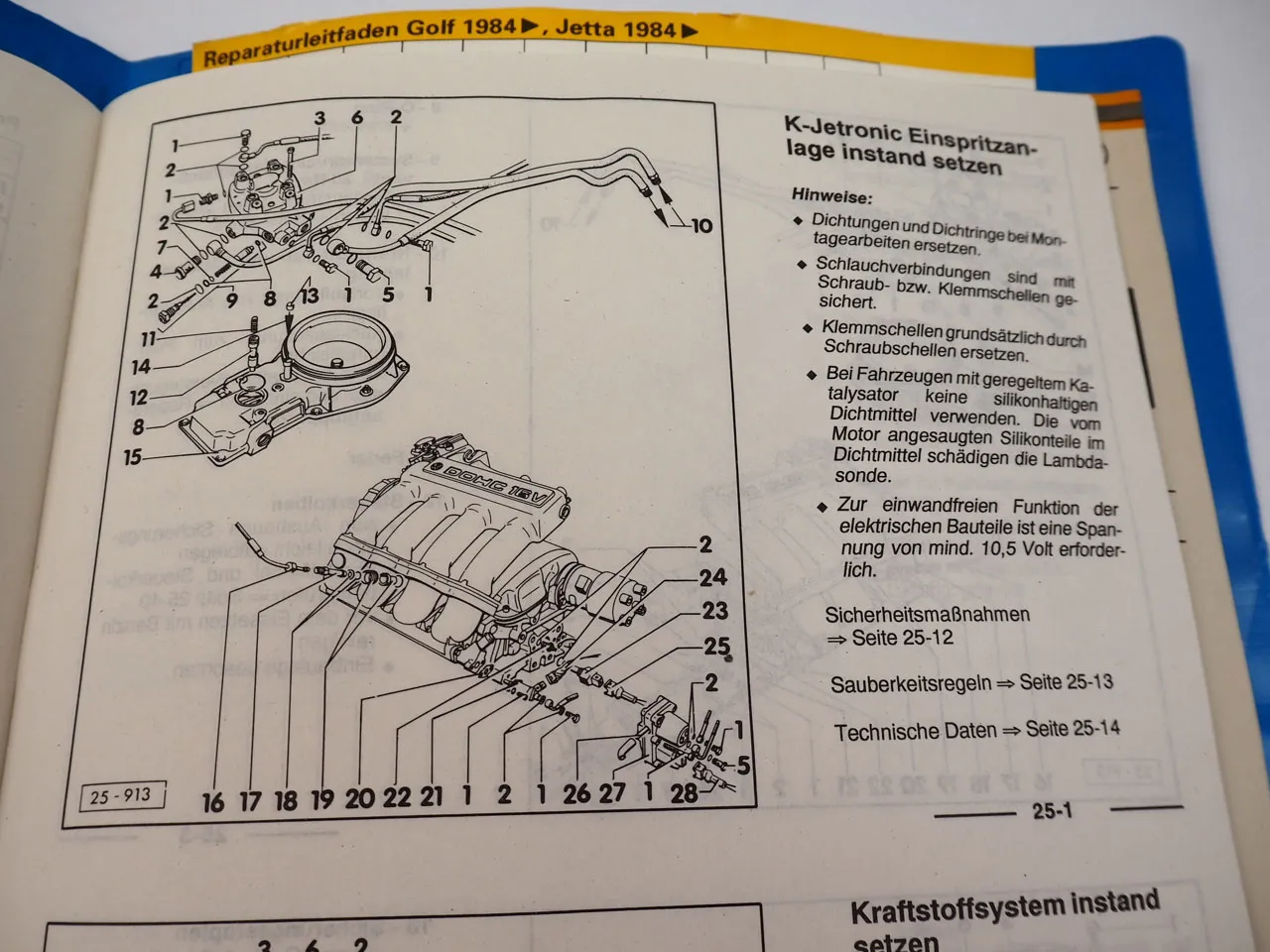 Reparaturleitfaden VW Golf 2 GTI 16V 1,8l Reparaturhandbuch K-Jetronic KR 1994