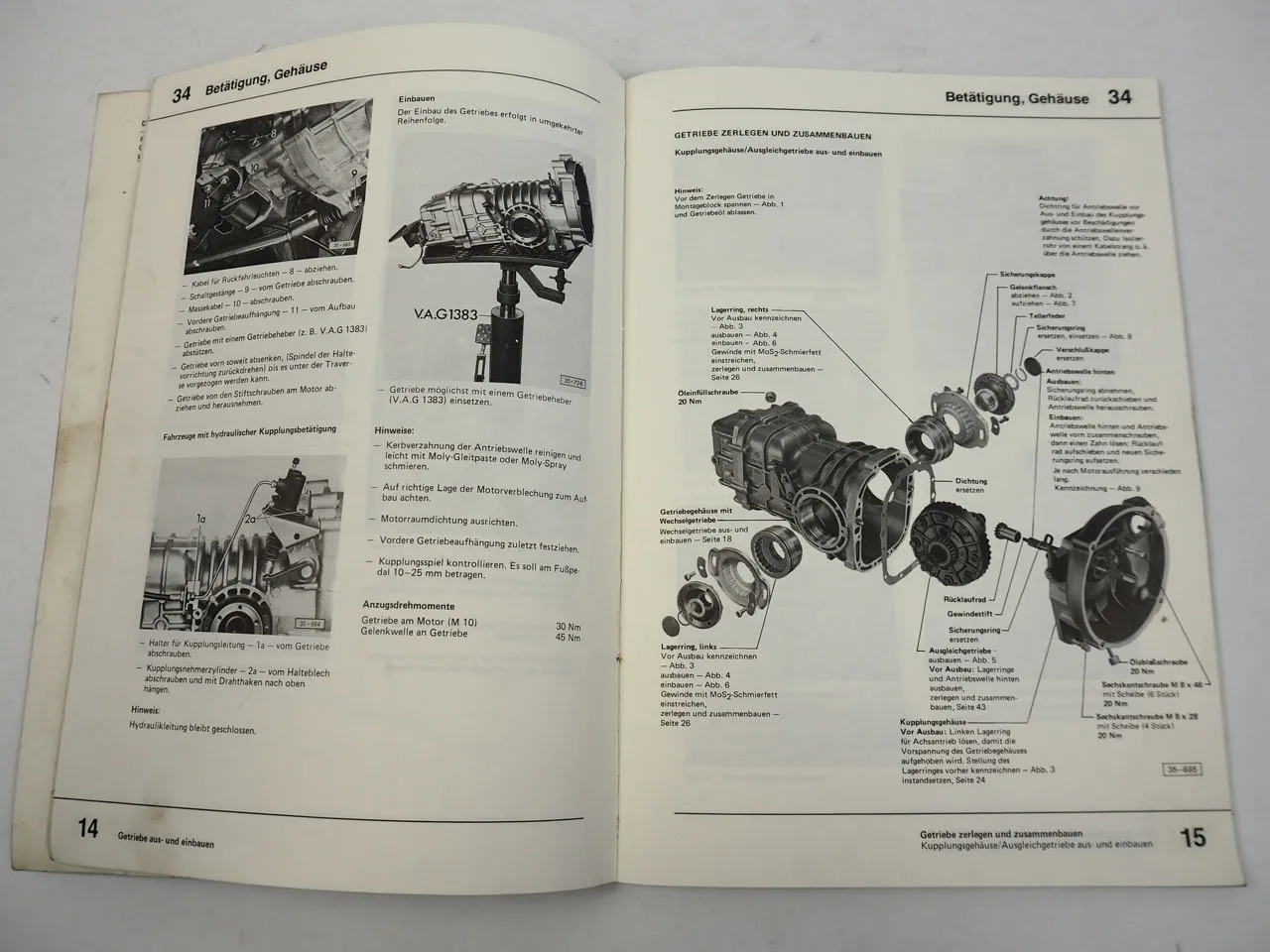 Reparaturleitfaden VW Transporter T3 Werkstatthandbuch 4-Gang Schaltgetriebe 091