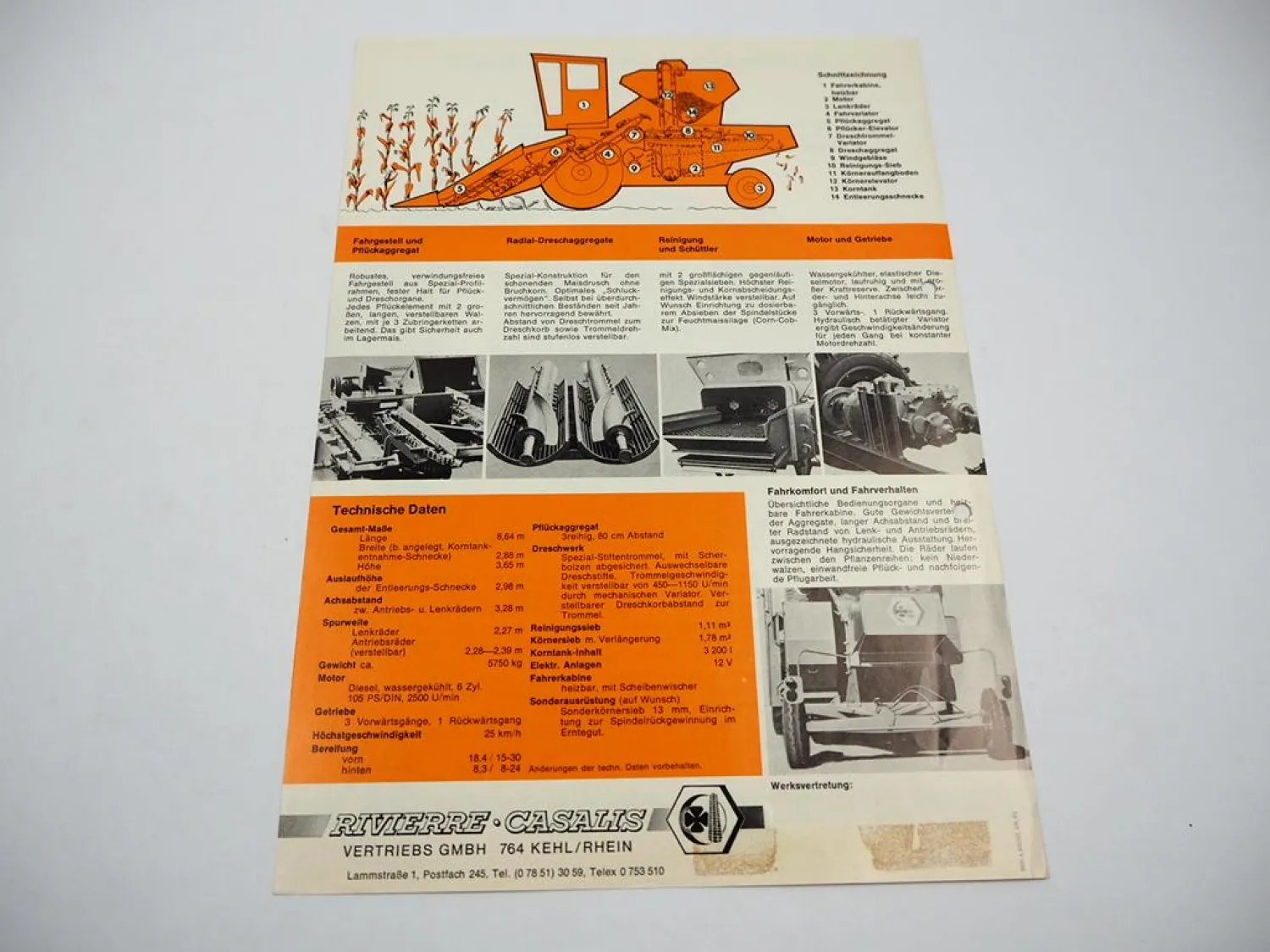Rivierre Casalis ABM Selbstfahrender Maisdrescher Prospekt