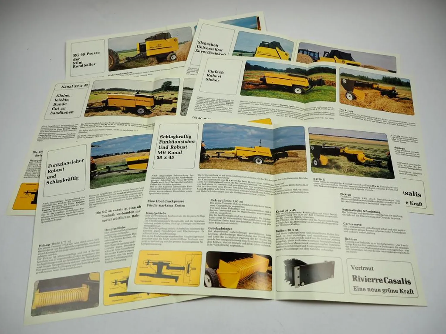 Rivierre Casalis Hochdruck u. Rundballen Aufsammelpressen Prospektmappe ca. 1980