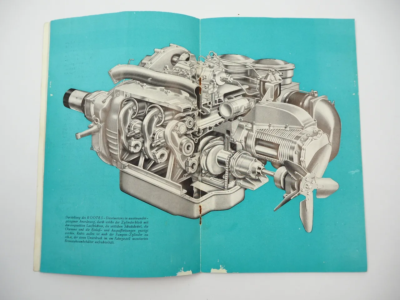 Rootes Dieselmotor 105 PS Zweitakt Technische Beschreibung 1964 für Commer LKW