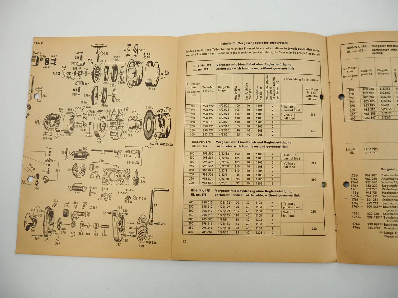 Rotax Stamo 200 250 300 ccm Motor Engine Ersatzteilliste Nr. 23 1969