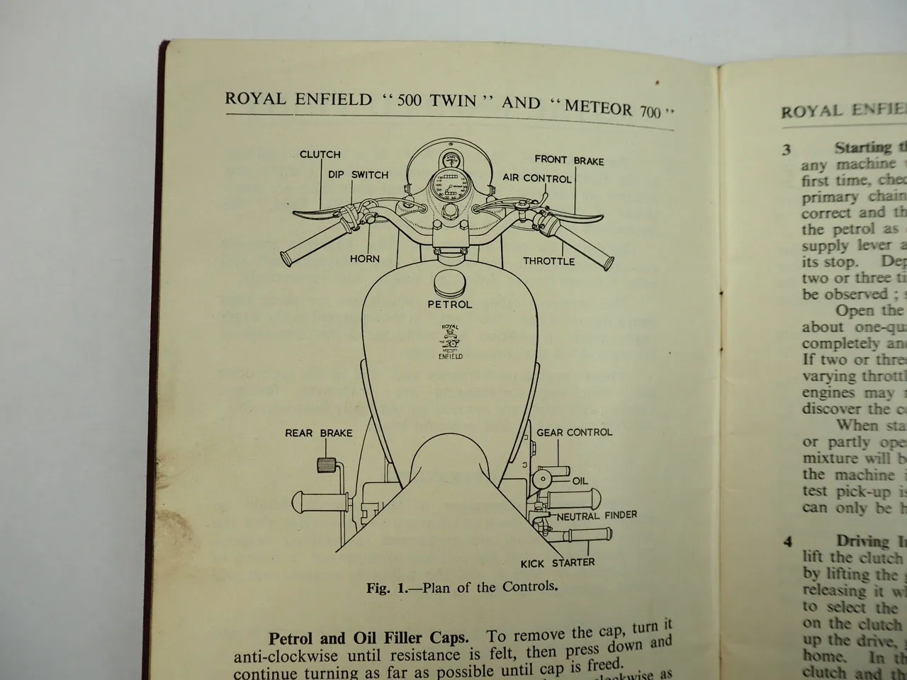 Royal Enfield Meteor 700 Motorcycle Instruction Book Spare Parts List 1953