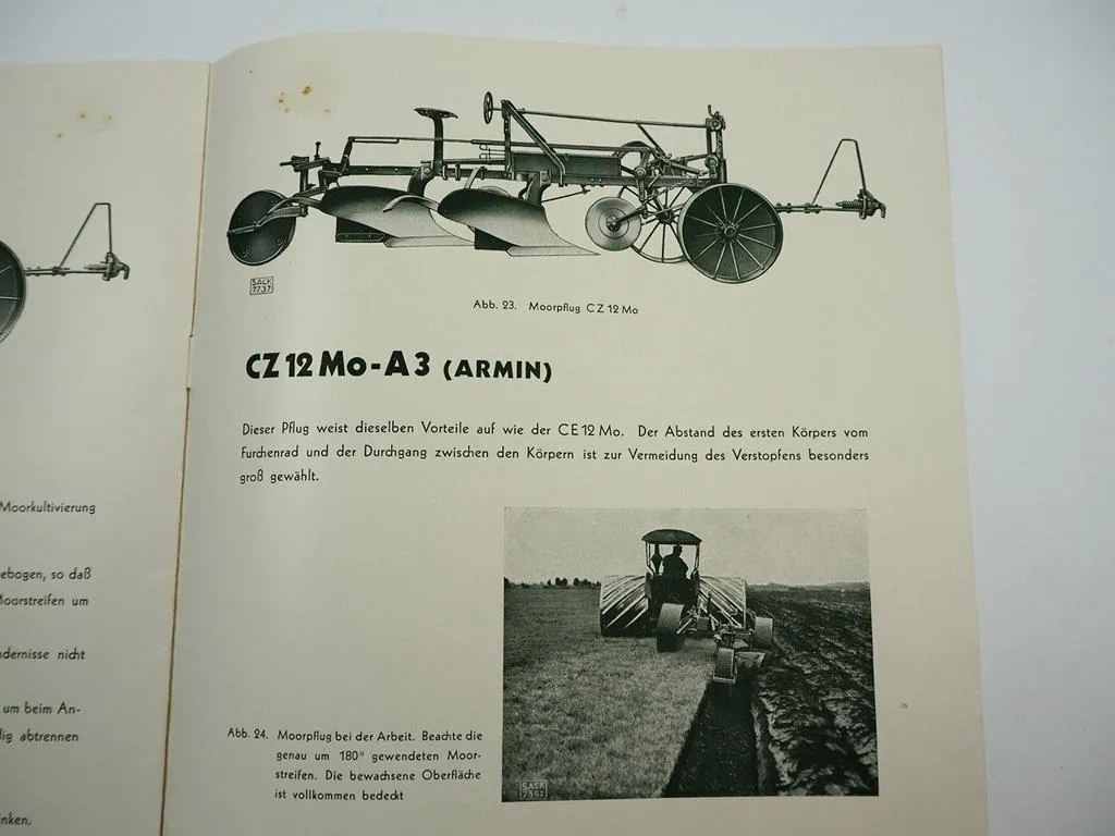 Rud. Sack Schlepperpflüge Prospekt mit Preisangabe Leipzig 1939