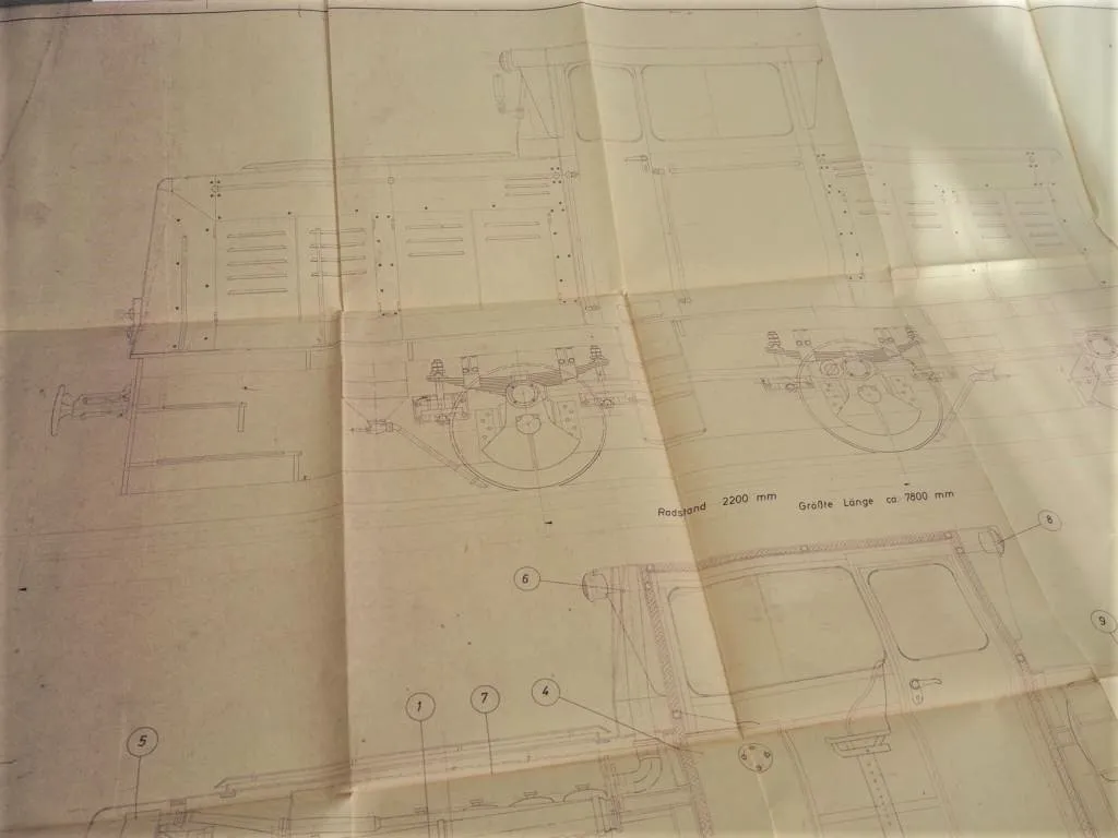 Ruhrthaler Diesel Lokomotive D200 V/V Techn Zeichnung 1959 Mühlheim Ruhr