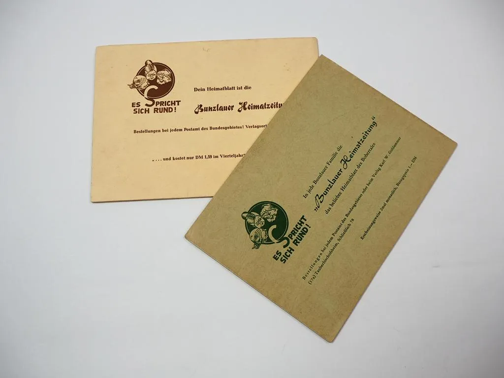 Rund um Bunzlau Schlesien 1. und 2. Bilderserie Bunzlauer Heimatzeitung ca. 1950