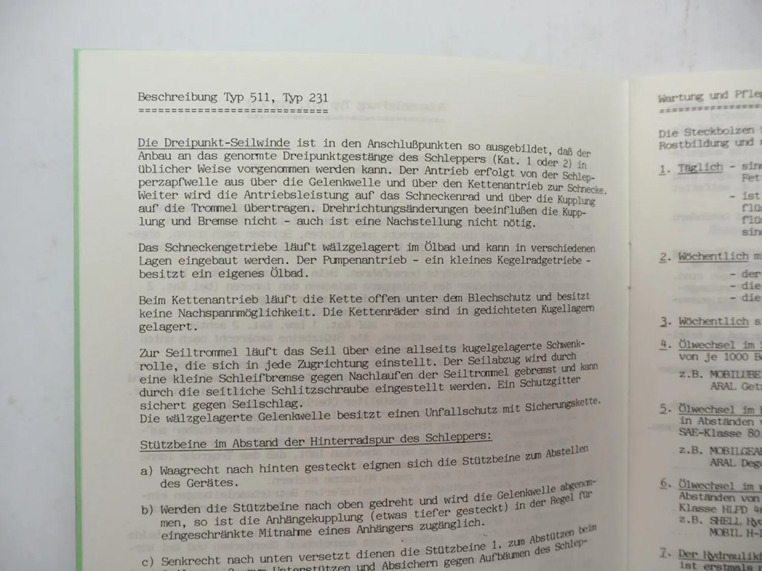 S+R Schlang & Reichart 511 231 Schlepperseilwinde Betriebsanleitung ETL 1990