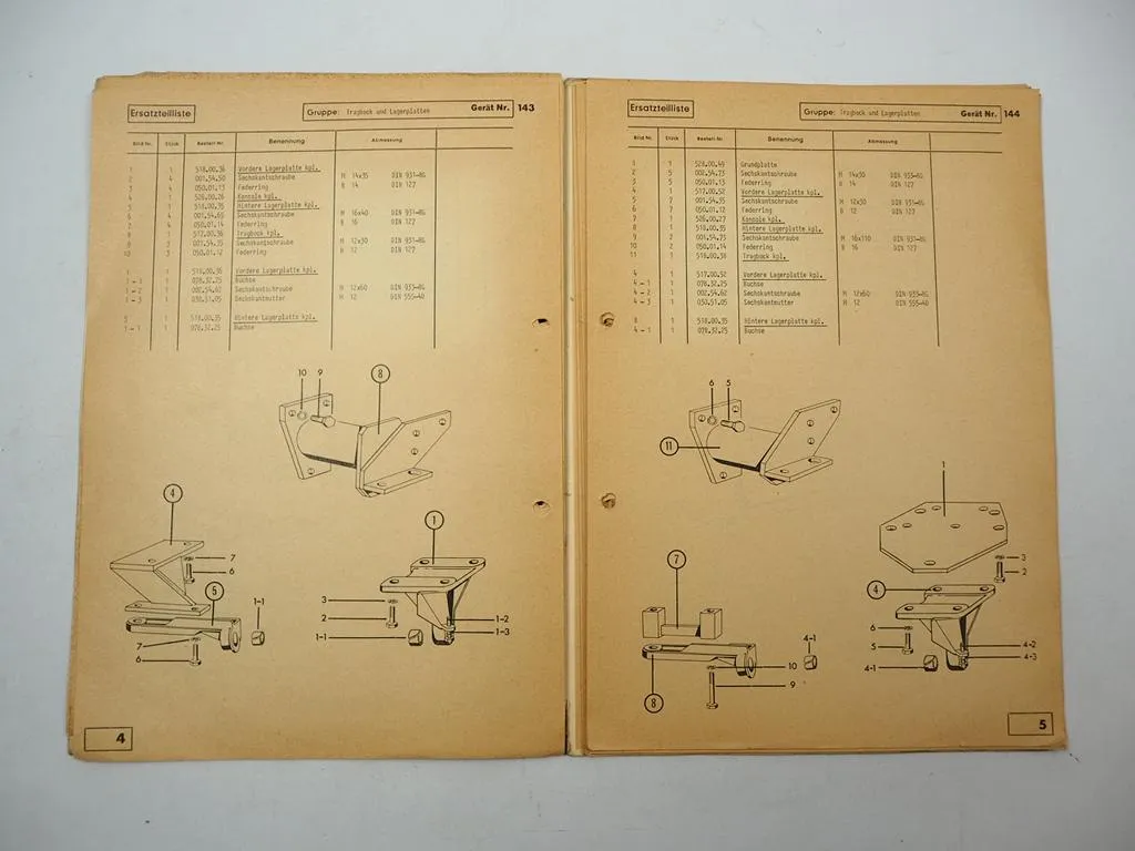 S&S 142 143 144 145 146 147 162 Mähwerk für Deutz Schlepper Ersatzteilliste 1968