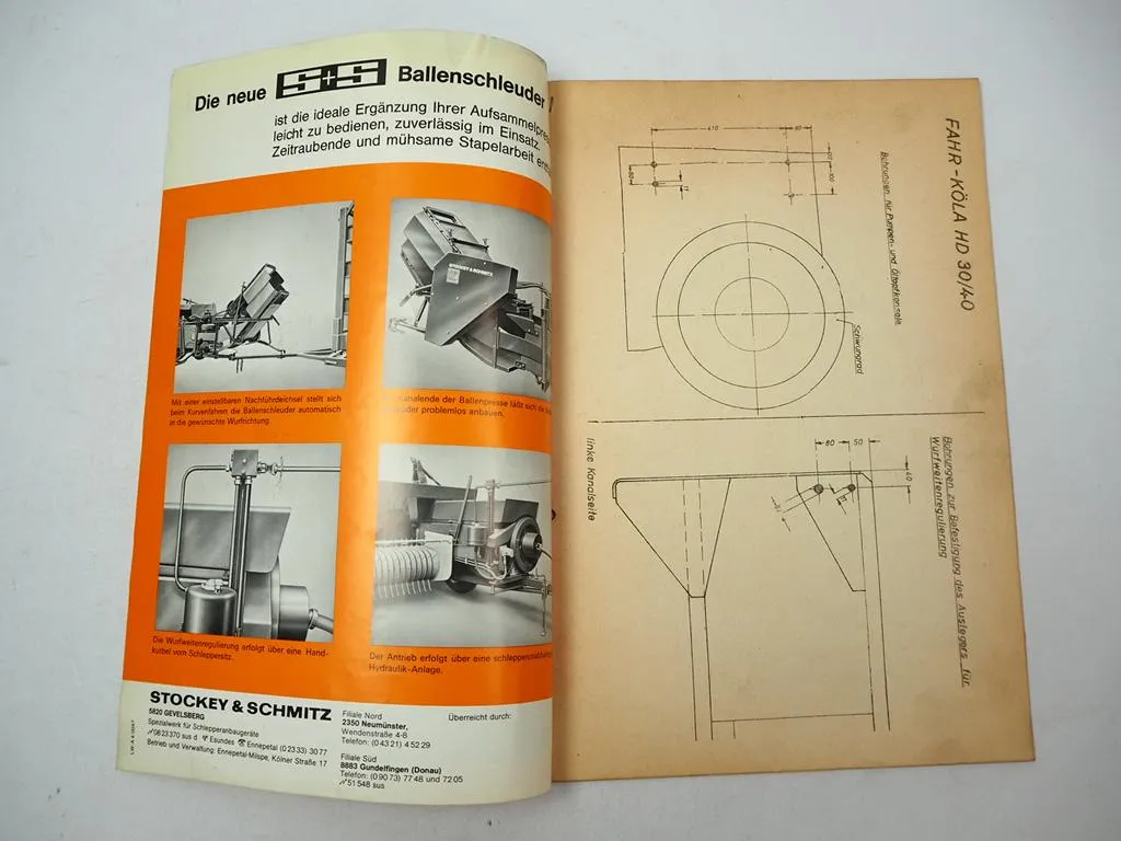 S&S Ballenschleuder für Fahr Köla HD 30 40 Presse Anbauanleitung Montage