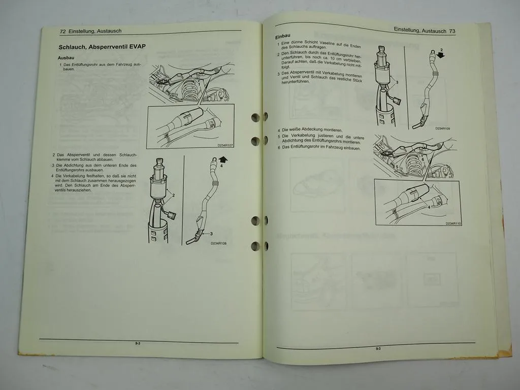Saab 9-3 1998 ORVR OBD II Reparaturanleitung Werkstatthandbuch