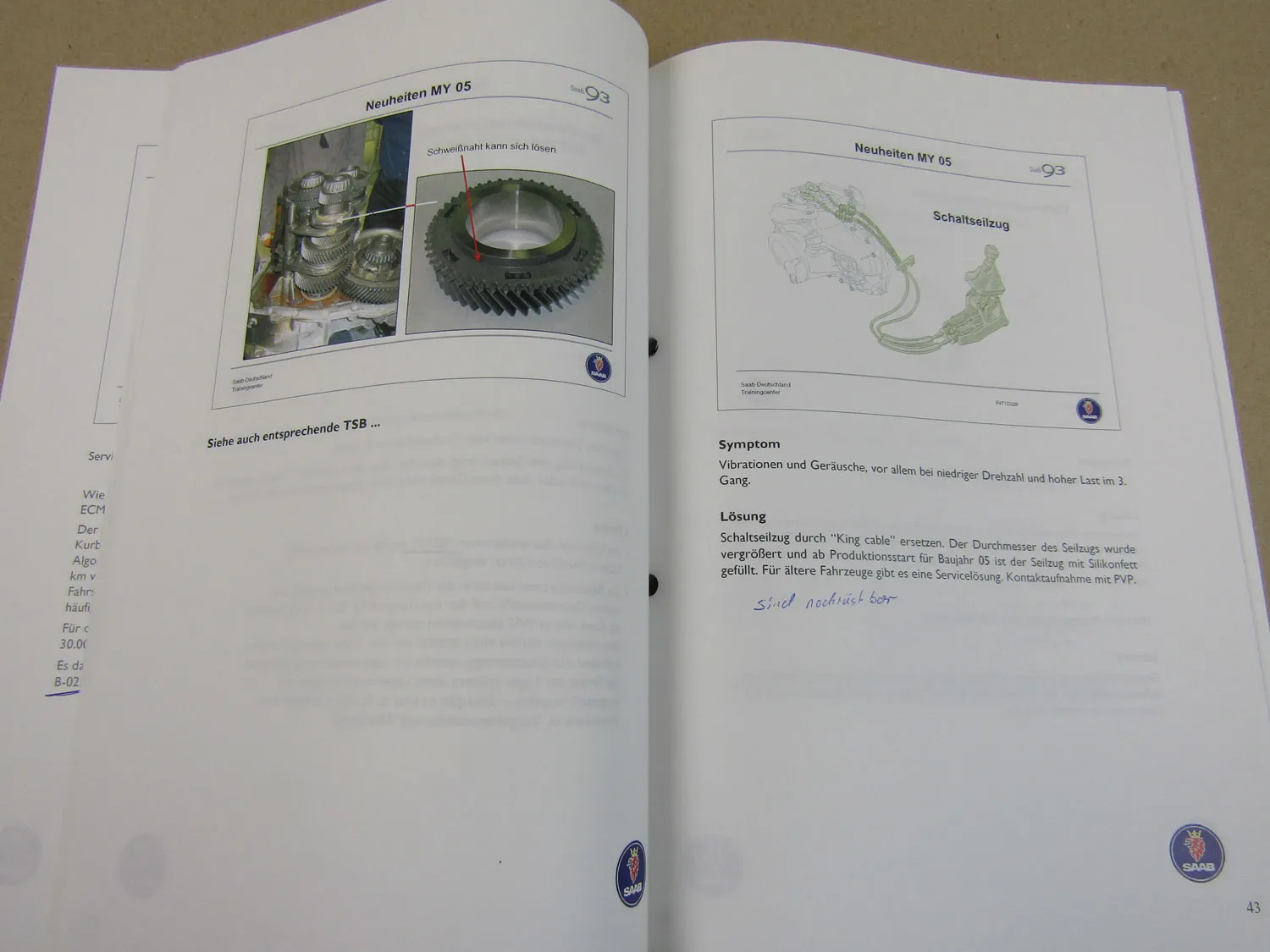Saab 9-3 9-5 Schulungshandbuch Werkstatthandbuch Modelljahr 2005