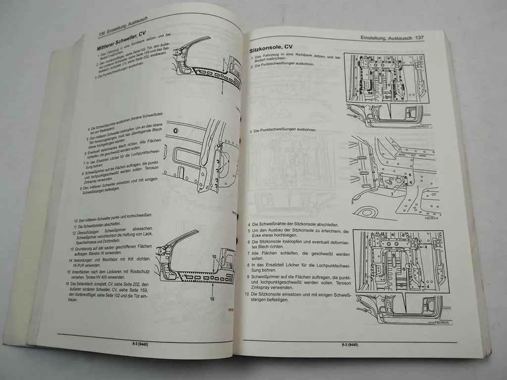 Saab 9-3 YS3F 2004 9440 Karosserie Reparaturanleitung Werkstatthandbuch