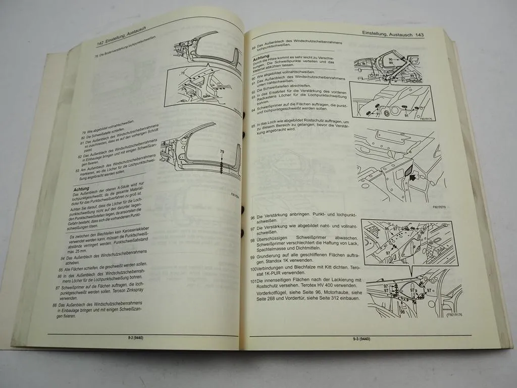 Saab 9-3 YS3F Sport Limousine 2004 Karosserie Reparaturbuch Werkstatthandbuch