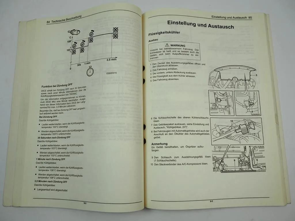 Saab 9-5 1998 Auspuff Kühlung Drosselklappe Turbo Reparaturanleitung Werkstatthandbuch