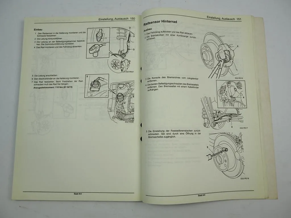 Saab 9-5 1998 Bremssystem TC Control ABS 5.3 Werkstatthandbuch Reparaturanleitung