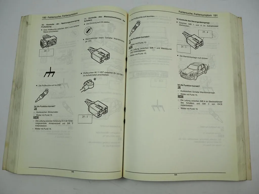 Saab 9-5 1998 Elektrische Anlage Elektrik Reparaturanleitung Werkstatthandbuch