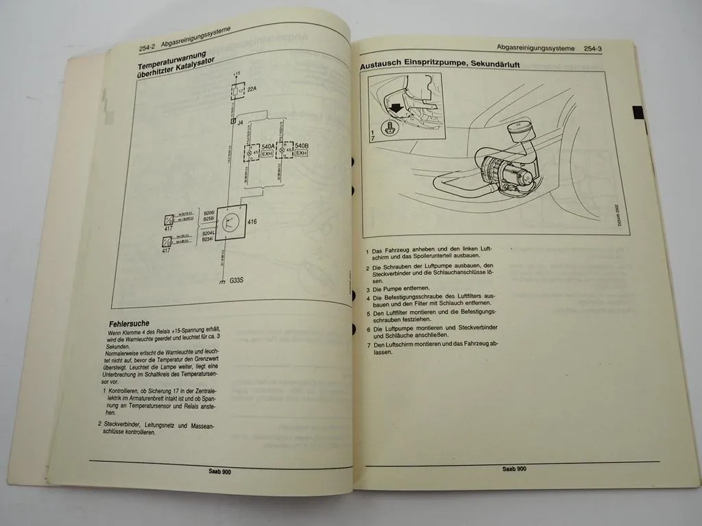 Saab 900 206i 234i 258i B204L Kühlung Auspuff Turbosystem Werkstatthandbuch 1994