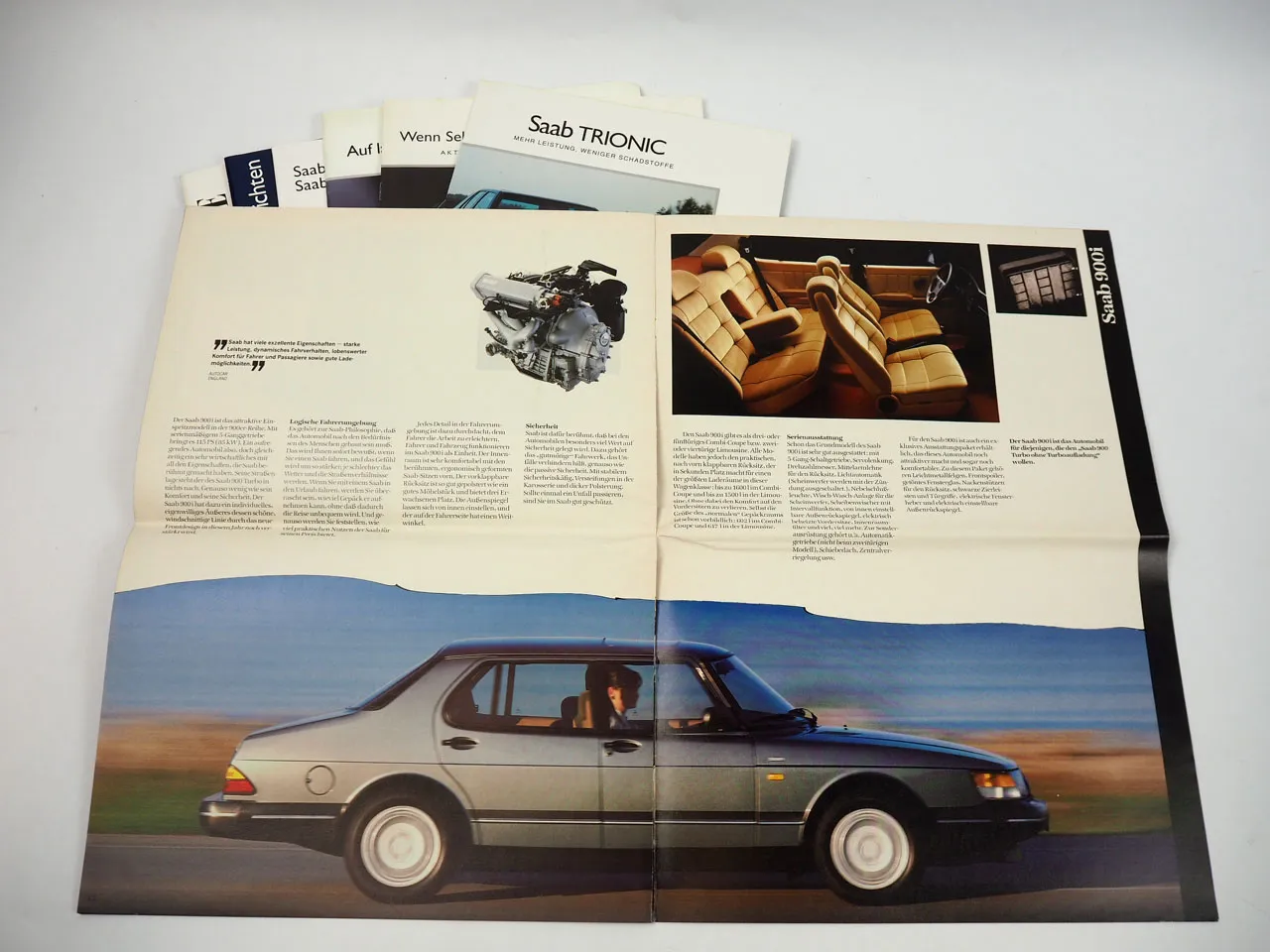 Saab 900 9000 PKW 6x Prospekt Magazin 1986 bis 1996