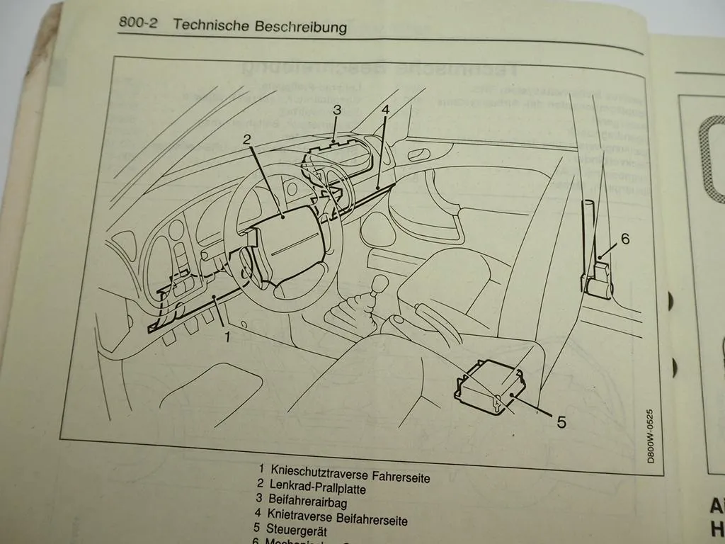 Saab 900 Airbag Diagnose Fehlersuche ab 1994 Werkstatthandbuch