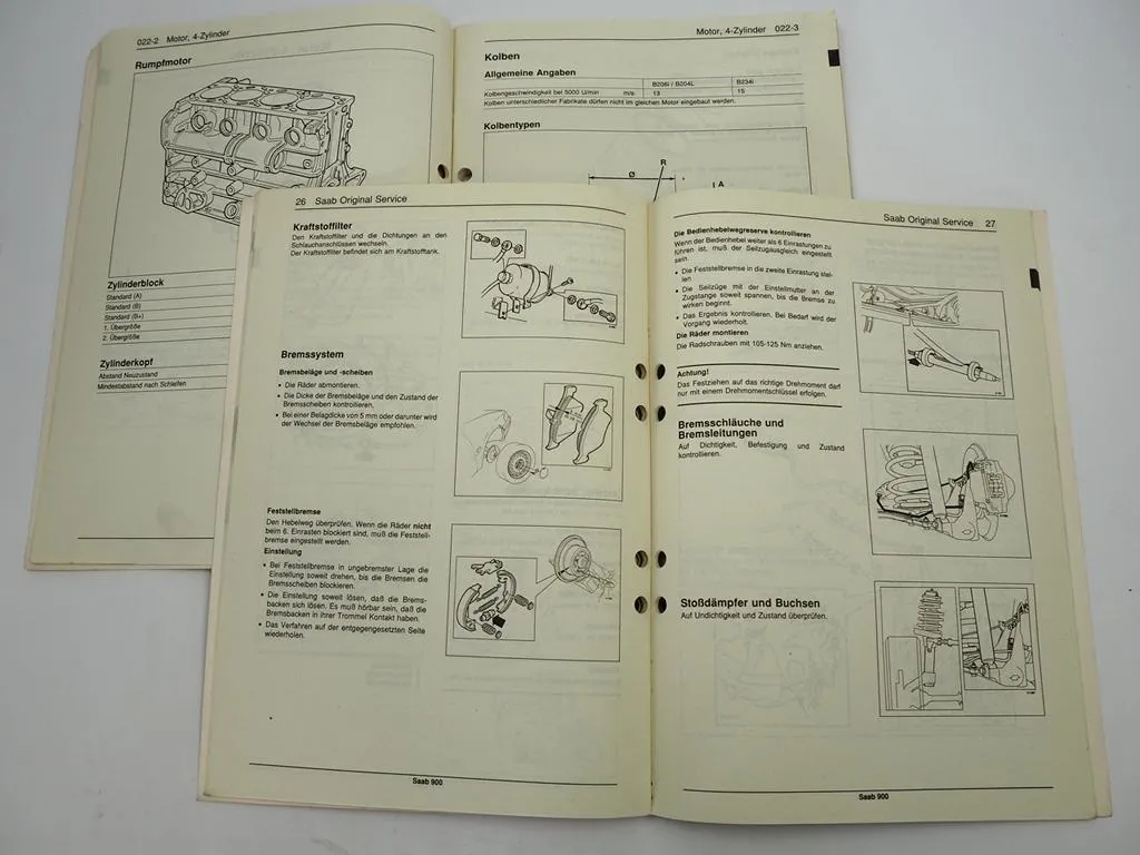 Saab 900 II NG 1994 Service Technische Daten Anzugsdrehmomente Werkstatthandbuch