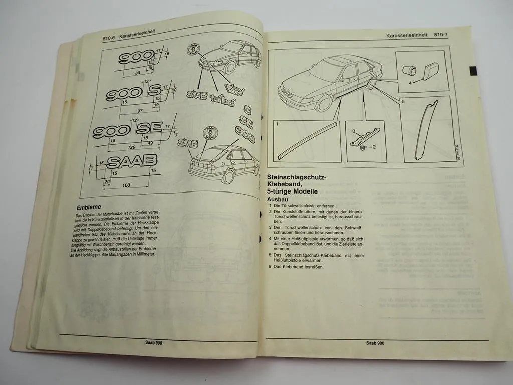Saab 900 Karosserie Reparaturen Reparaturanleitung bis 1994 Werkstatthandbuch