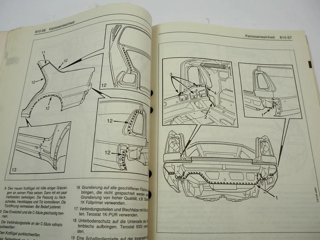 Saab 9000 1985 - 95 Karosserie Reparaturen Reparaturanleitung Werkstatthandbuch